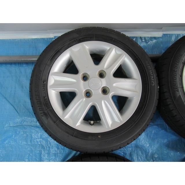 新車外し ダイハツ 純正 14インチ 4本 ホイール タント ムーヴ ミライース ダイハツ 14-4.5J 4H/100 ET45 + BRIDGESTONE 155/65R14 2024年製 中古