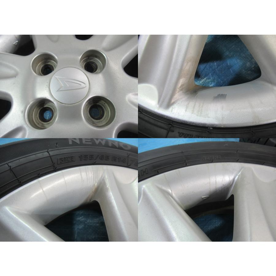 ダイハツ 14-4.5J 4H/100 ET45 + BRIDGESTONE 155/65R14 2024年製 中古