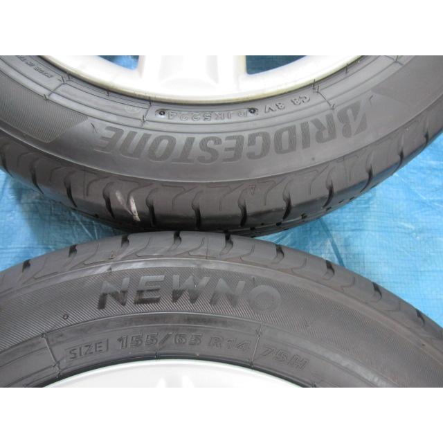 ダイハツ 14-4.5J 4H/100 ET45 + BRIDGESTONE 155/65R14 2024年製 中古
