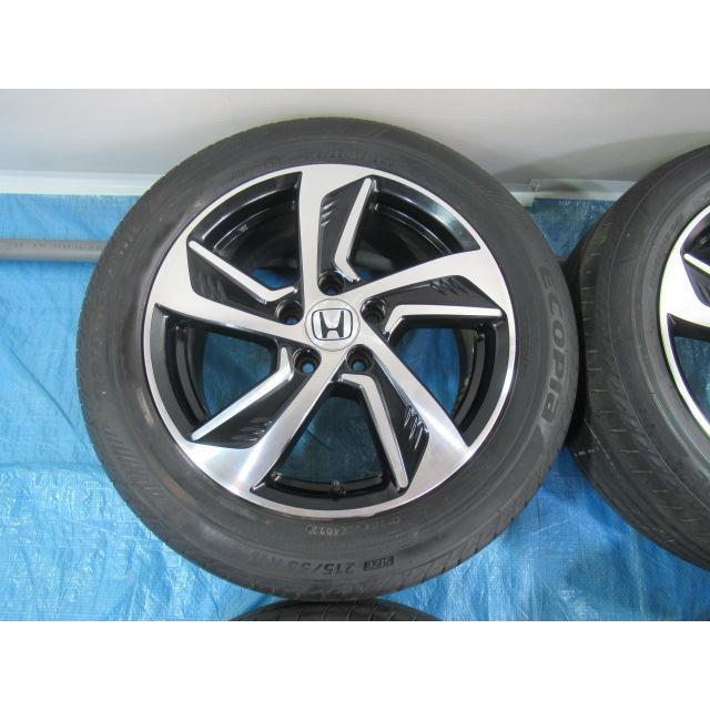 ホンダ純正 17-7J 5H/114.3 ET55 + BRIDGESTONE 215/55R17 2022年製