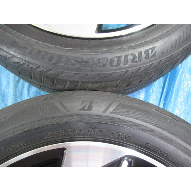 ホンダ純正 17-7J 5H/114.3 ET55 + BRIDGESTONE 215/55R17 2022年製