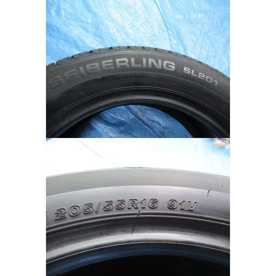 205/55R16 91V BRIDGESTONE SEIBERLING SL201 エア漏点検済 バリ溝9分