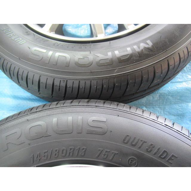 145/80R13 夏タイヤ MARQUIS ENKEI 13インチ 4B 4H 100 ET45 中古4本 