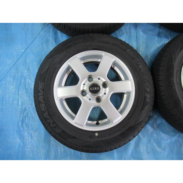 145/80R13 夏タイヤ DUNLOP GIRO 13インチ 4.5B 4H 100 ET45 中古4本 