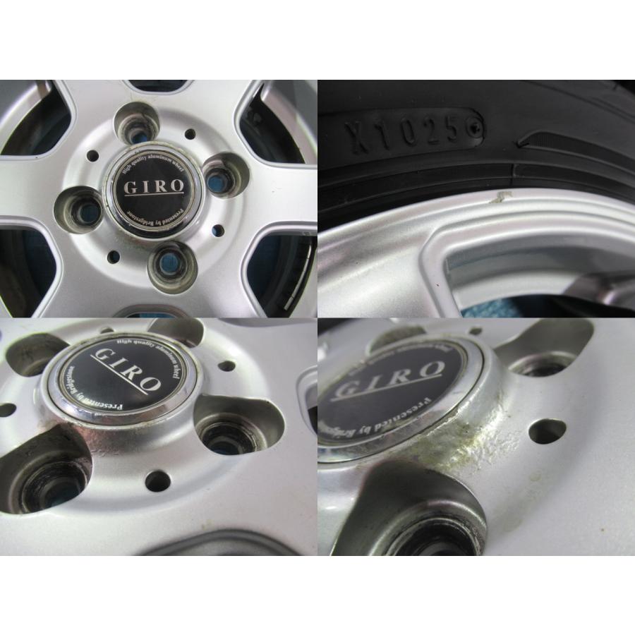 145/80R13 夏タイヤ DUNLOP GIRO 13インチ 4.5B 4H 100 ET45 中古4本 