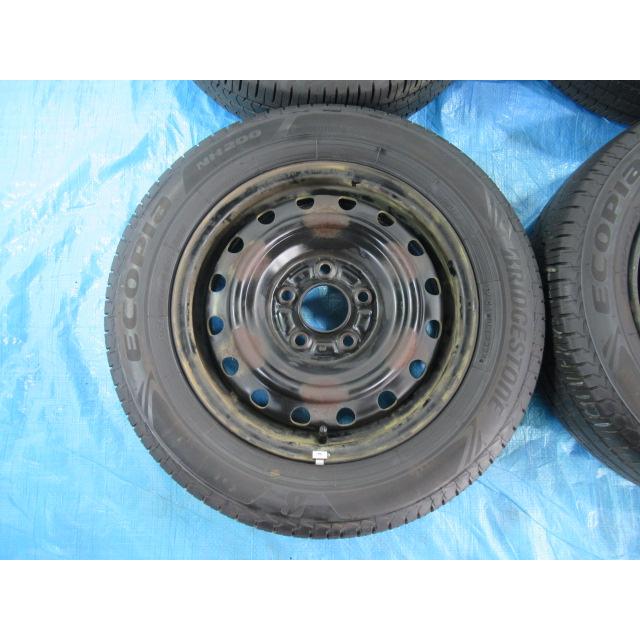 195/60R15 夏タイヤ BRIDGESTONE 日産純正鉄 15インチ 5.5J 5H/114.3