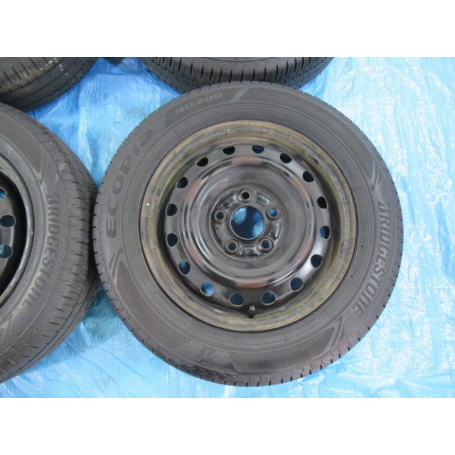 195/60R15 夏タイヤ BRIDGESTONE 日産純正鉄 15インチ 5.5J 5H/114.3