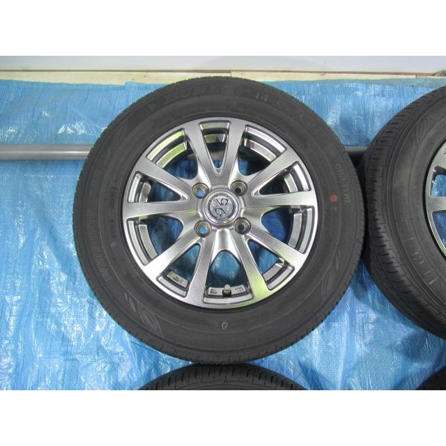 145/80R13 夏タイヤ DUNLOP BIGWAY 13インチ 4B 4H 100 ET43 中古4本 