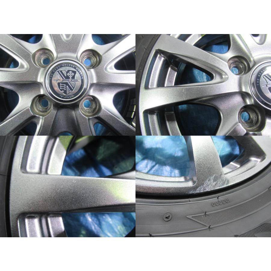 145/80R13 夏タイヤ DUNLOP BIGWAY 13インチ 4B 4H 100 ET43 中古4本 