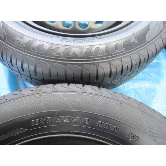 ★バリ山★5.5-15+50 4H100 185/65R15 2023年製 ☆ 185/65R15 夏タイヤ DUNLOP 日産純正鉄 15インチ 5.5J 4H/100 ET40