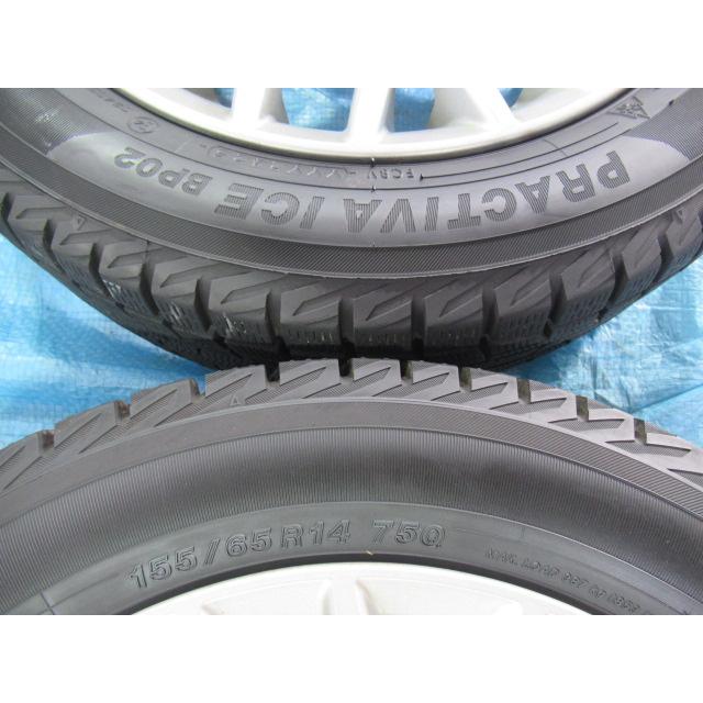 155/65R14 スタッドレスタイヤ YOKOHAMA スズキ純正 14インチ 4.5J 4H