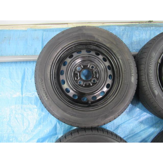 155/65R13 夏タイア BRIDGESTONE スズキ純然たる鉄 13in 4B 4H 100 ET45 中古4本 MR手押し車 コントラルト セルボ 調色板 手押し車R T009362
