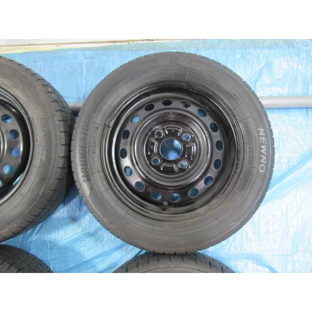 155/65R13 夏タイア BRIDGESTONE スズキ純然たる鉄 13in 4B 4H 100 ET45 中古4本 MR手押し車 コントラルト セルボ 調色板 手押し車R T009362