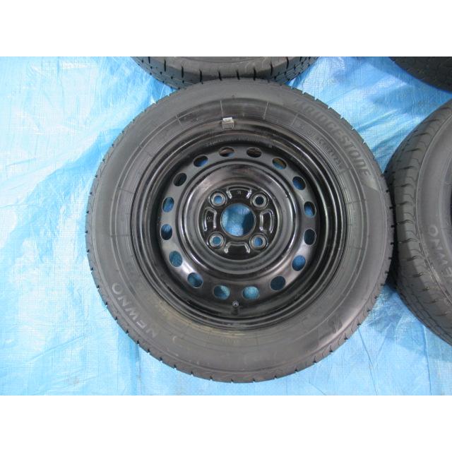 155/65R13 夏タイア BRIDGESTONE スズキ純然たる鉄 13in 4B 4H 100 ET45 中古4本 MR手押し車 コントラルト セルボ 調色板 手押し車R T009362