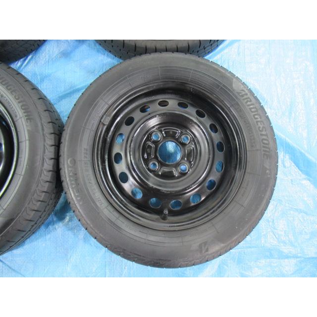 155/65R13 夏タイア BRIDGESTONE スズキ純然たる鉄 13in 4B 4H 100 ET45 中古4本 MR手押し車 コントラルト セルボ 調色板 手押し車R T009362