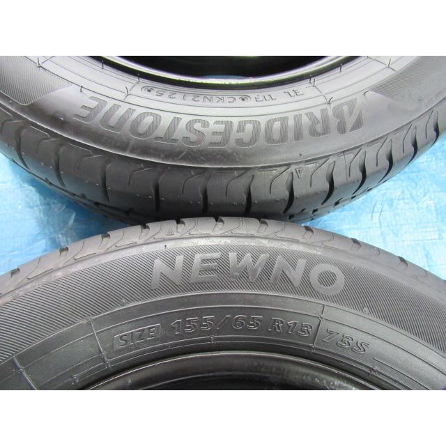 155/65R13 夏タイア BRIDGESTONE スズキ純然たる鉄 13in 4B 4H 100 ET45 中古4本 MR手押し車 コントラルト セルボ 調色板 手押し車R T009362