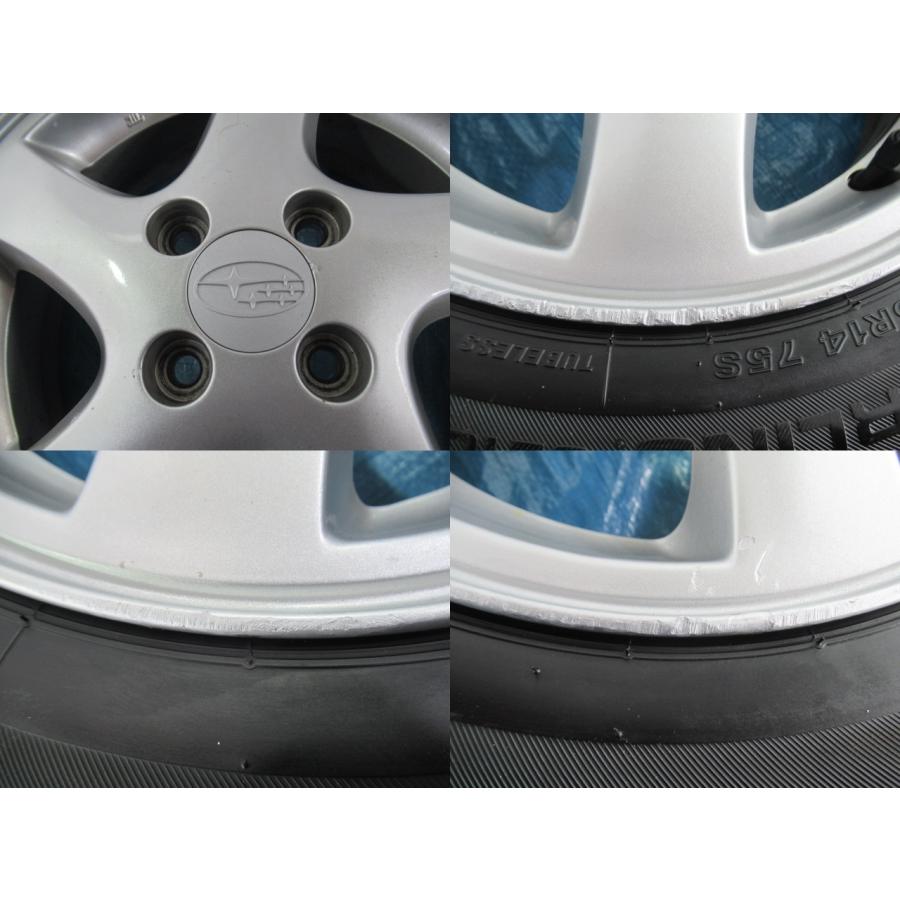155/65R14 夏タイヤ BRIDGESTONE スバル純正 ENKEI 14インチ 4.5J 4H