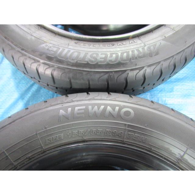 155/65R14 夏タイヤ BRIDGESTONE ダイハツ純正鉄 14インチ 4.5J 4H/100