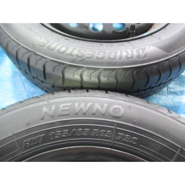 155/65R13 夏タイヤ BRIDGESTONE スズキ純正鉄 13インチ 4B 4H 100