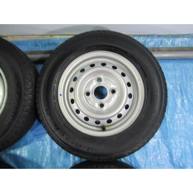 ②ダイハツ純正 145-80-12 タイヤホイールセット 2本 145/80R12 80/78 NLT 145R12 6PR 夏タイヤ ダイハツ純正鉄 12インチ 4B