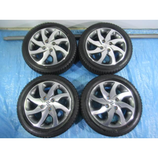 (2個)スズキ純正 14x4.5J+50 ホイールと165/55R14タイヤ② 165/55R14 オールシーズンタイヤ DUNLOP 日産 スズキ 純正 14インチ