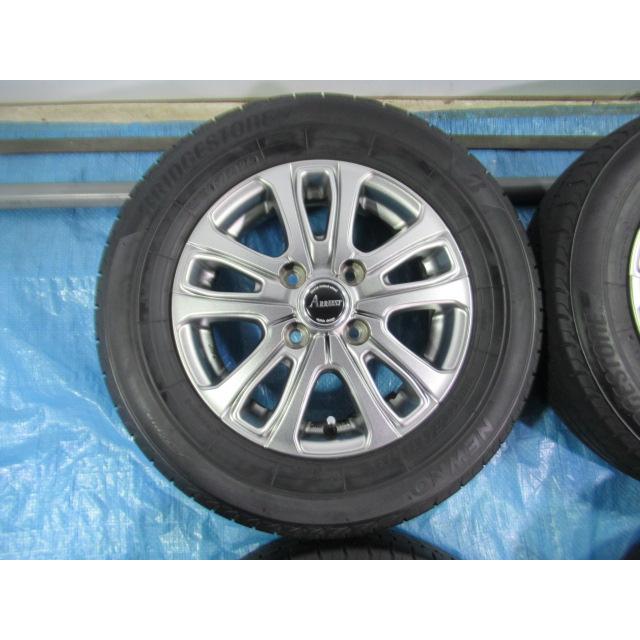 145/80R13 夏タイヤ BRIDGESTONE weds 13インチ 4B 4H 100 ET43 中古4
