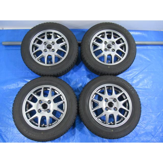 バランス済！ZACK 13-4B 4H/100 ET42 + 冬タイヤ BRIDGESTONE 155 