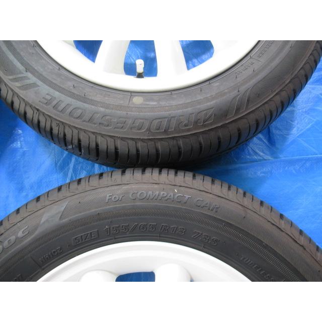 ②83 夏タイヤ セルボ スズキ純正　ブリヂストン 155/65R13 バランス済！スズキ純正 13-4B 4H/100 ET45 + BRIDGESTONE 155/65R13