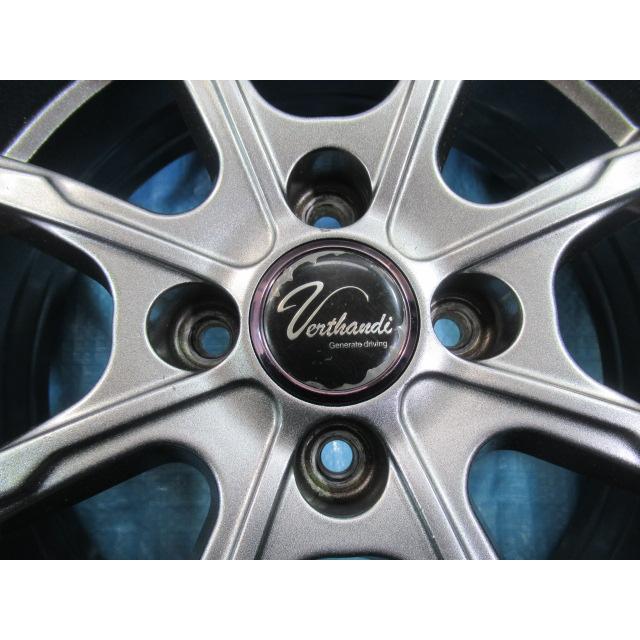 バランス済 Verthandi 15-5.5J 4H/100 ET43 +冬タイヤ 185/60R15 中古4本！ヴィッツ ポルテ カローラ フィット スパイク スイフト等 Z01089の画像