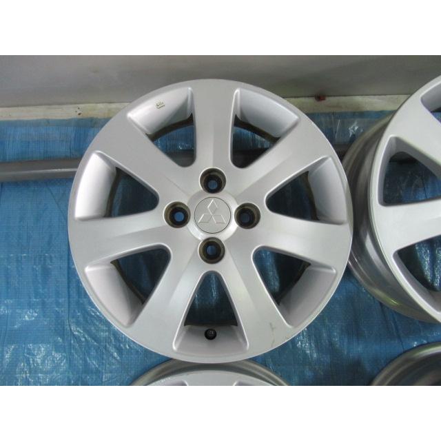 ゴムバルブ新品交換済！歪みチェック済！ミツビシ純正 15- (F) 4J (R) 5J ET35 4H/100 中古4本   アイ アイミーブ Z01255_2