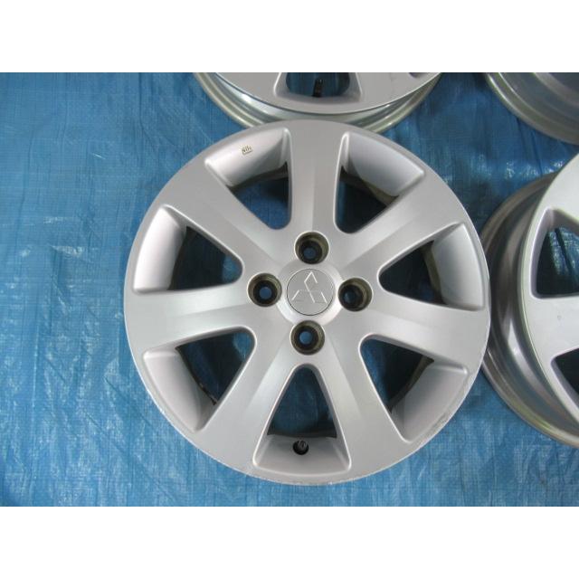 ゴムバルブ新品交換済！歪みチェック済！ミツビシ純正 15- (F) 4J (R) 5J ET35 4H/100 中古4本   アイ アイミーブ Z01255_4