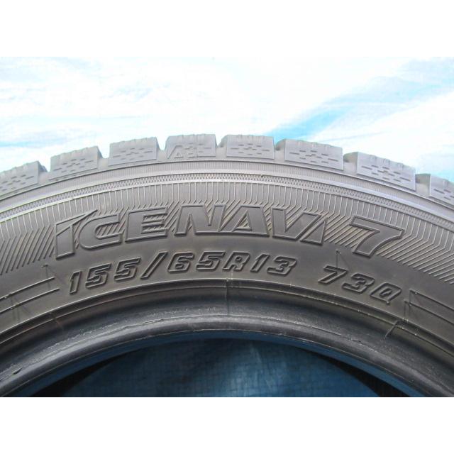 155/65R13 73Q スタッドレスタイヤ GOODYEAR ICENAVI 7 極上 バリ溝9〜9.5分 2023年製 中古4本セット Z01959の画像