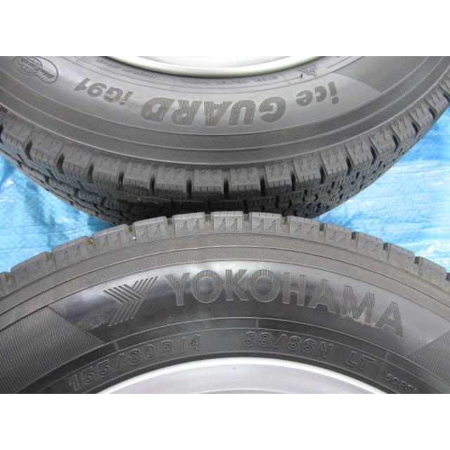 155/80R14 88/86N LT スタッドレスタイヤ バランス済 TOPY 14インチ 5J