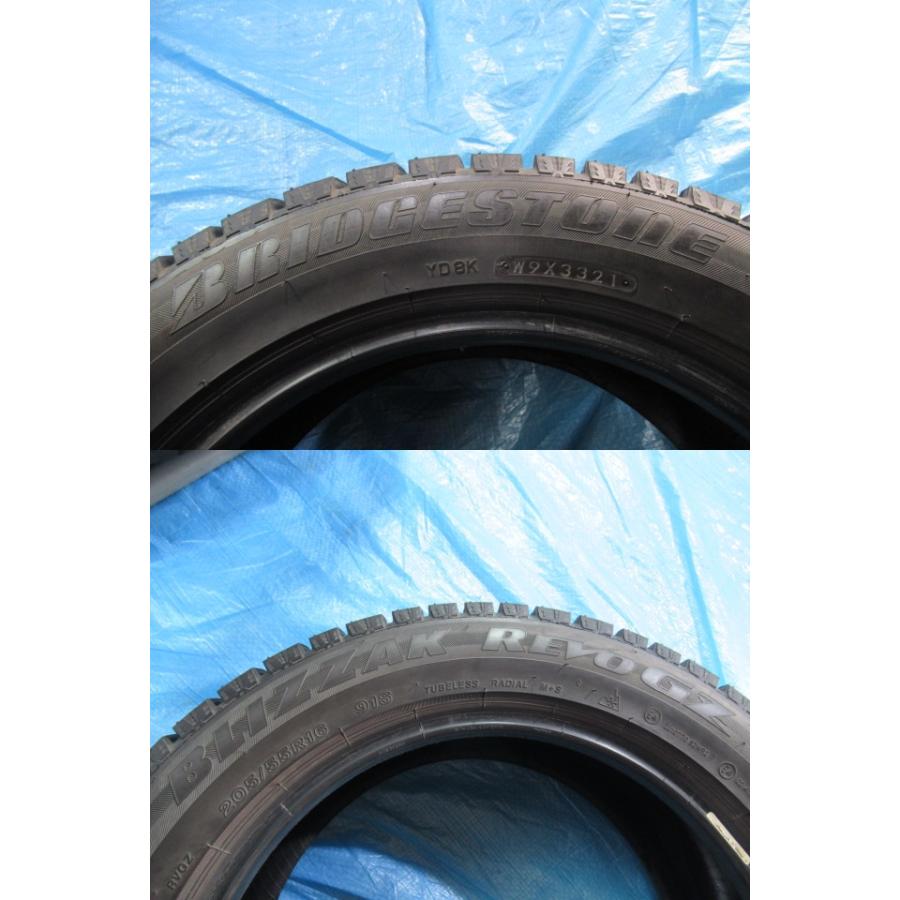 205/55R16 91S スタッドレスタイヤ BRIDGESTONE BLIZZAK REVO GZ 極上 バリ溝9分 2021年製 中古4本セット Z02068の画像
