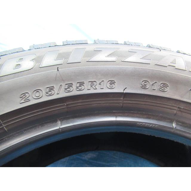 205/55R16 91S スタッドレスタイヤ BRIDGESTONE BLIZZAK REVO GZ 極上 バリ溝9分 2021年製 中古4本セット Z02068の画像