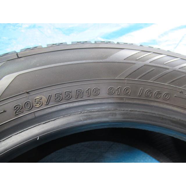 205/55R16 91Q スタッドレスタイヤ YOKOHAMA iceGUARD iG60 極上 バリ溝8〜9分 2022年製 中古4本セット Z02076の画像
