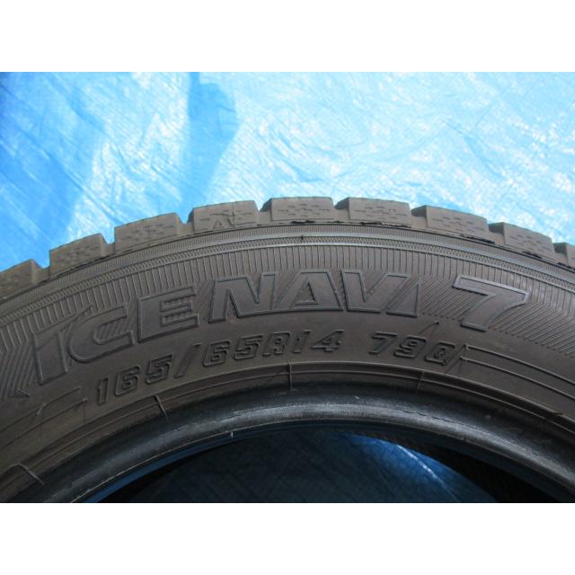 165/65R14 79Q スタッドレスタイヤ GOODYEAR ICENAVI 7 エア漏れ点検済み バリ溝9分山 2021年製 中古4本セット Z02095の画像