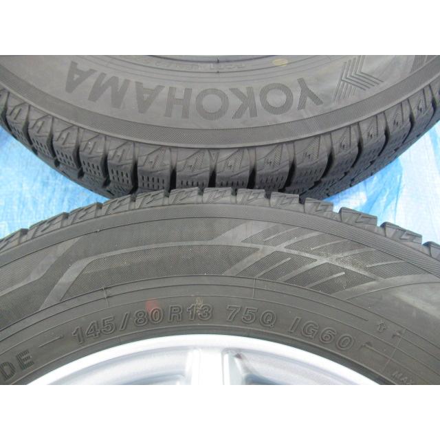 145/80R13 スタッドレスタイヤ バランス済 YOKOHAMA weds 13インチ 4B