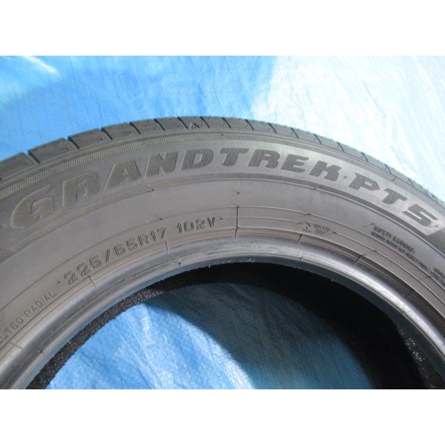 225/65R17 102V 夏タイヤ DUNLOP GRANDTREK PT5 エア漏点検済 バリ溝8