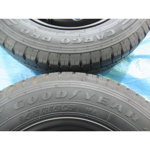 145R12 6PR LT 夏タイヤ GOODYEAR バランス済 スバル純正鉄 マッド