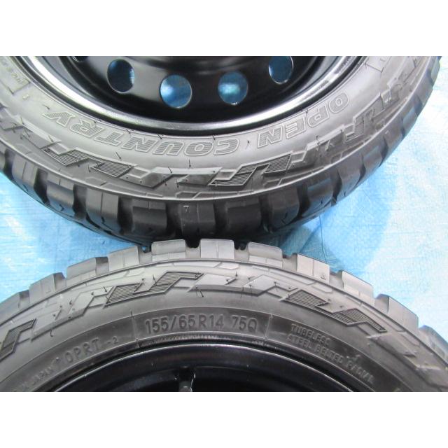 155/65R14 バランス済 TOYO OPENCOUNTRY R/T 鉄ホイール 14インチ 5J