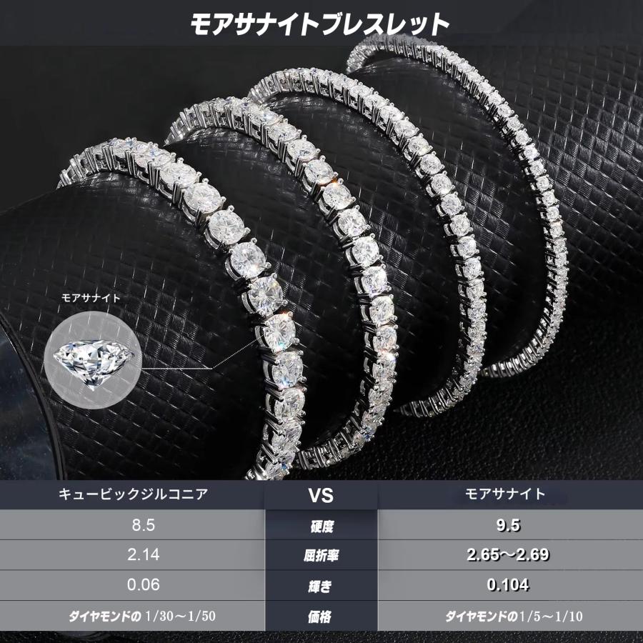 モアサナイトテニスブレスレットブレスレット レディース 2.37ct 18cm