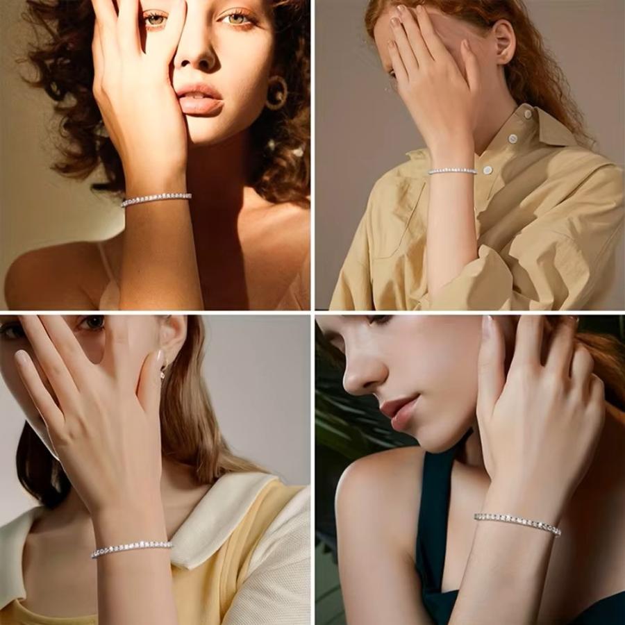 モアサナイトテニスブレスレットブレスレット レディース 2.37ct 18cm