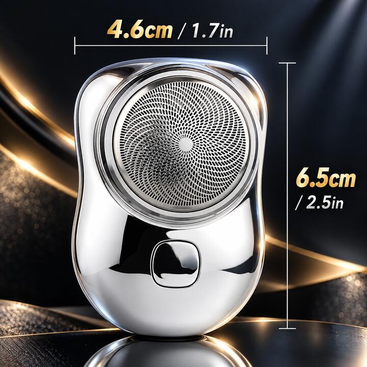 【新品未使用】ミニ電気シェーバー 回転式 7200rpm 静音 防水 シルバー 小型 電気シェーバー 回転式 乾湿両用 水洗い可能 ミニシェーバー 男性
