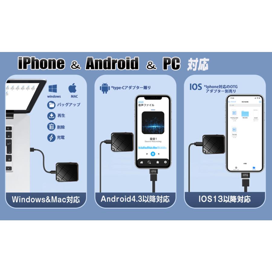 ボイスレコーダー 小型 iPhone Android 対応 スマホ管理 高音質 ボイスレコーダー 小型 iPhone Android 対応 スマホ管理 高音質