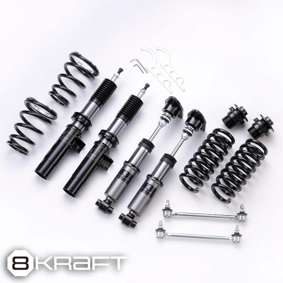 汎用オリンサス 黒340 mmコの字　減衰調整 BMW 3 シリーズ F30 4気筒 320i 328i 320d 8KRAFT 全長調整 フルタップ