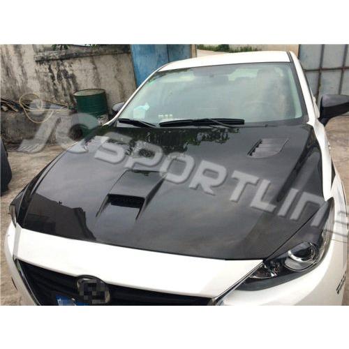 JC製 BM アクセラ 5ドア AXELA 綾織り カーボン ボンネット フード 
