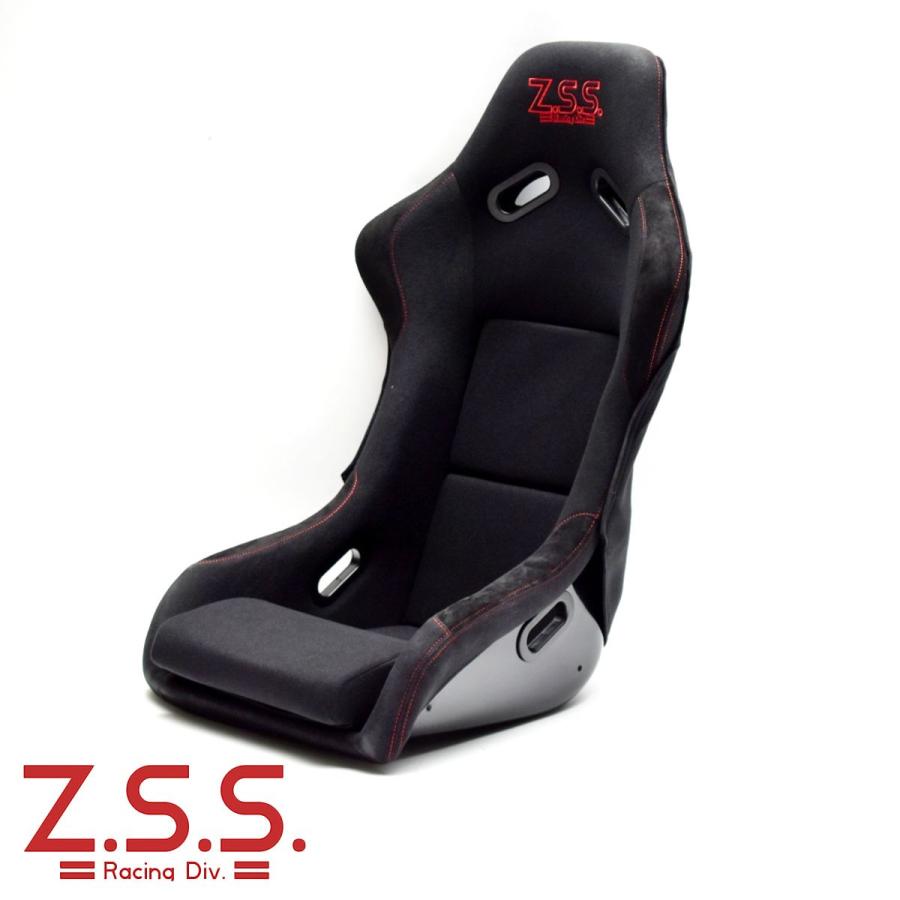 Z.S.S. フルバケットシート フルバケ ブラック 黒色 レッドステッチ 赤