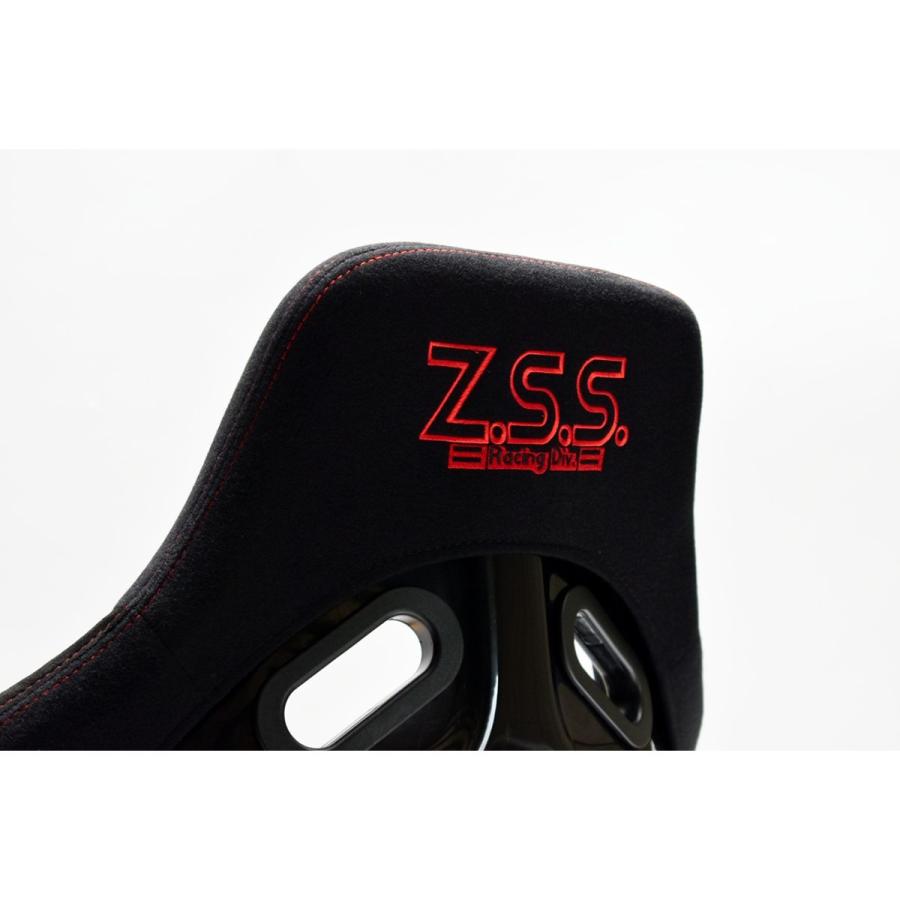 Z.S.S. フルバケットシート フルバケ ブラック 黒色 レッドステッチ 赤