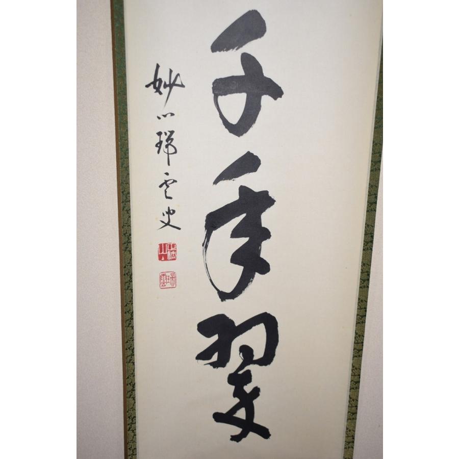 茶道具 掛軸 妙心寺 第27代管長 松山 萬密 「松樹千年翠」 掛け軸 01